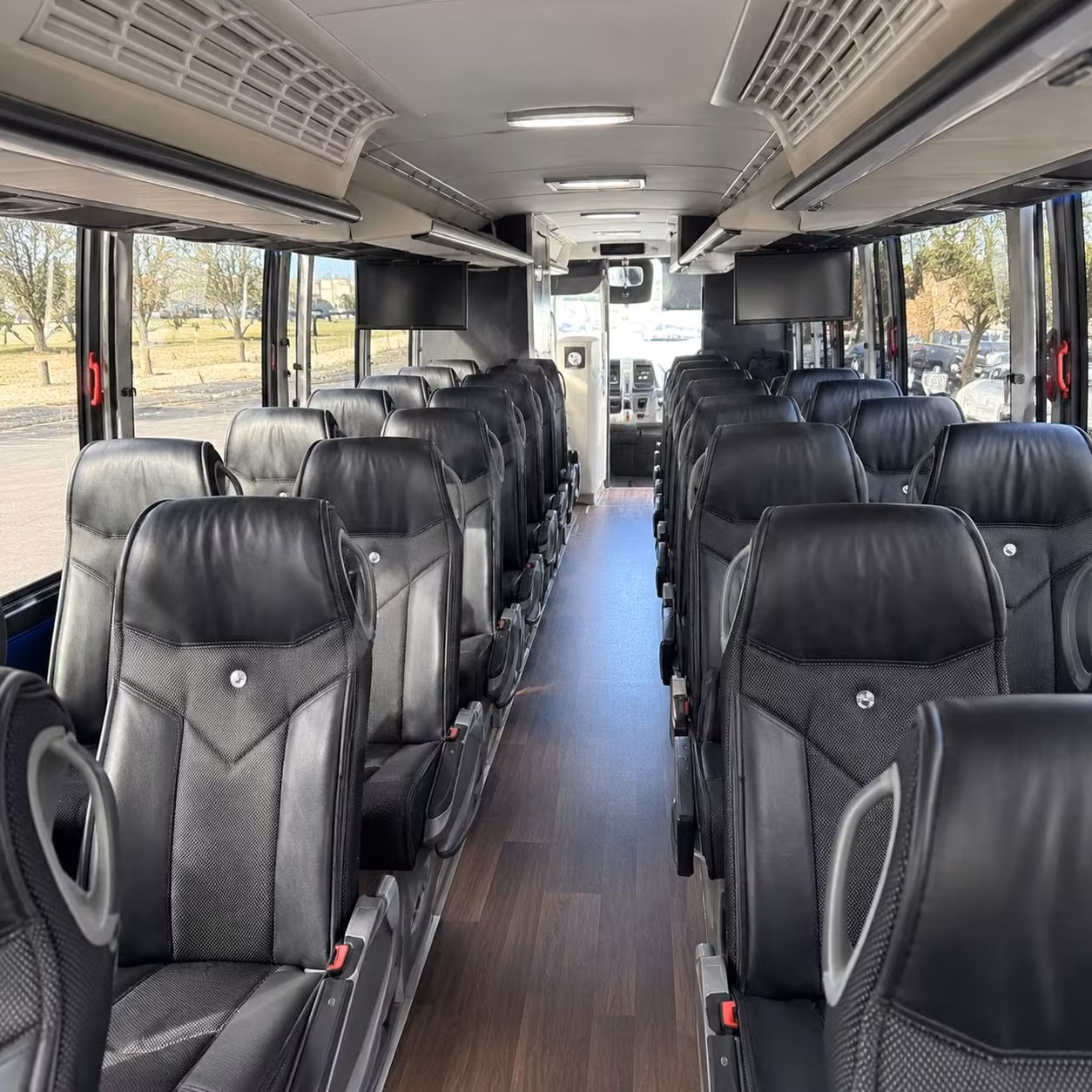 56 passenger charter bus inside