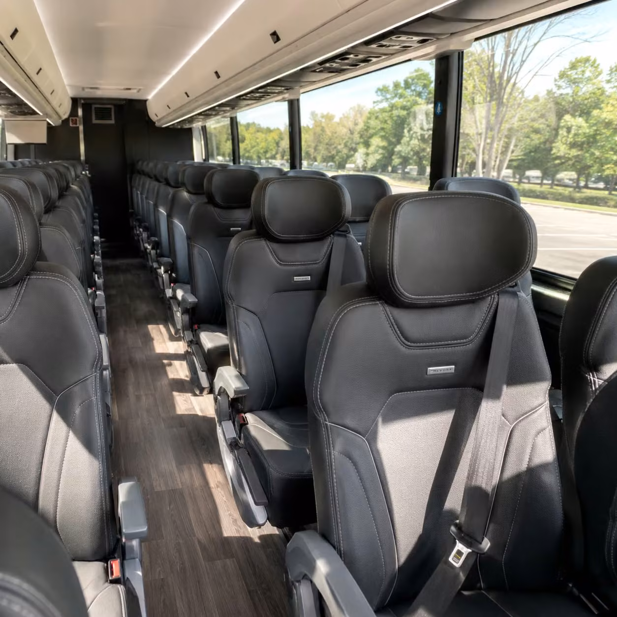 pittsburgh charter bus rental interior